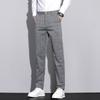 New Spring and Summer Casual Pants for Men Simple Plaid Slim Personality Versatile Straight Trousers for Men