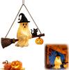 Warm light solar resin ghost chandelier Halloween courtyard decoration White