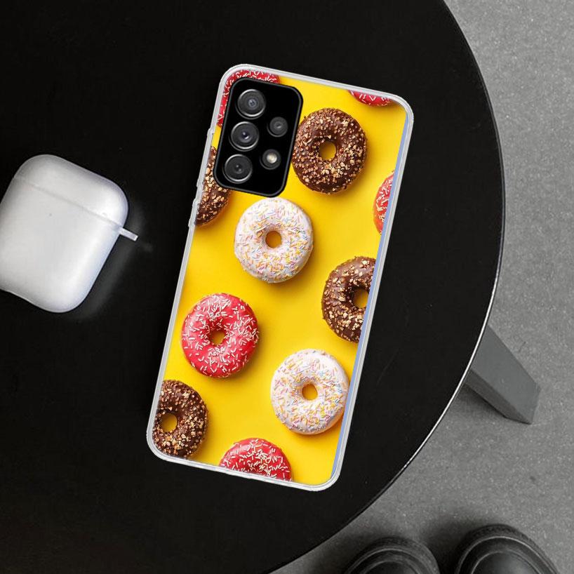 Macaron Ice Cream Cake Doughnut Phone Case for Samsung Galaxy A17 A16 A26 A36 A56 A57 A37 A15 A25 A35 A55 A14 A24 A34 A54 A13 A2