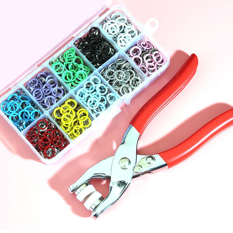 Premium Quality No-Sew Metal Prong Snap Fasteners Kit 9.5mm for Infant Clothes DIY Repair with Hand Tool