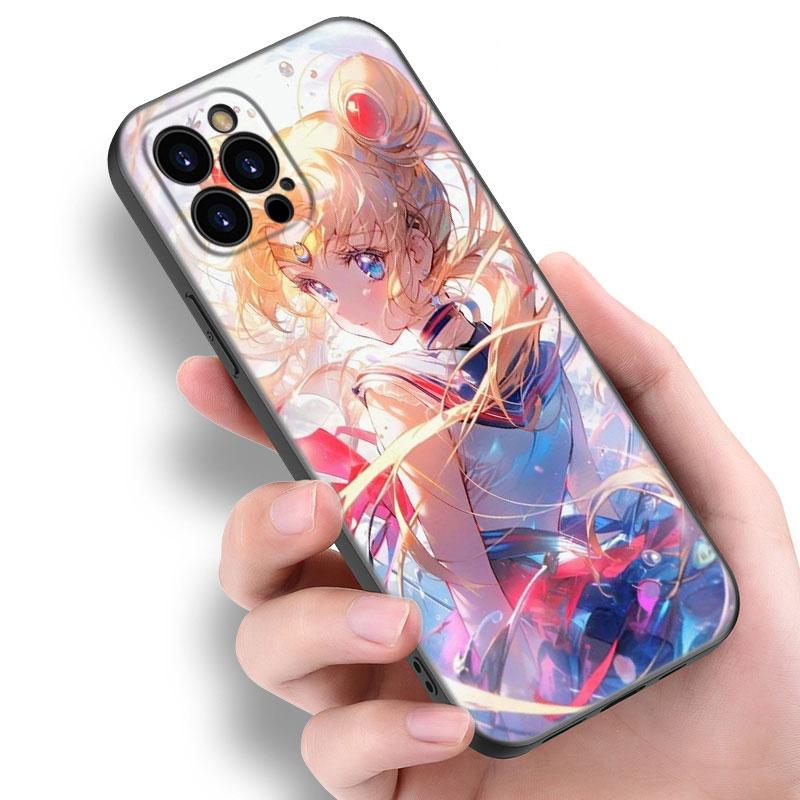 Японский мультфильм Sailor Moom черный силиконовый чехол для телефона для Apple iPhone 12 13 Mini 11 14 15 Pro Max 7 8 Plus X XR XS SE 2020 2022
