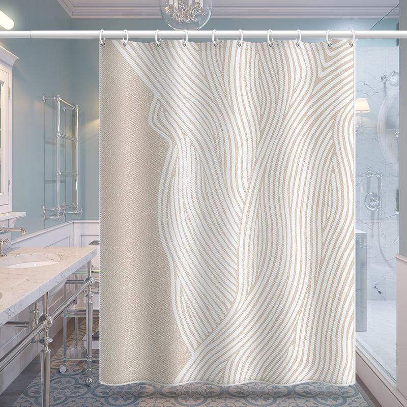 Bathroom Thickened Waterproof Curtain Mildew Proof Shower Curtain Shower Partition Curtain Shower Curtain Bathroom Curtain Free Perforation