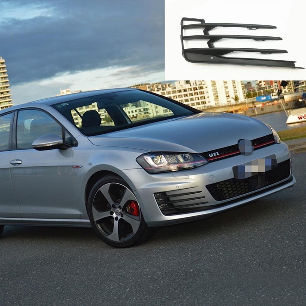 Автомобильная передняя решетка противотуманных фар, гриль, бампер, гриль, крышка для VW Golf MK7 GTI 2014-2017, 2 шт., глянцевый черный 5G0853665E