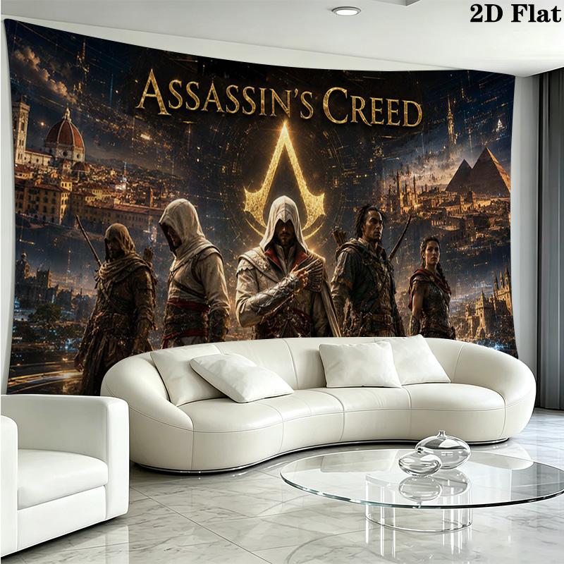 Стена Гобелен Assassin Creed Эстетичный Настенный Повес Печатная Ткань Одеяло Декоративные Гобелены для Спальни Гостиной Домашний Декор