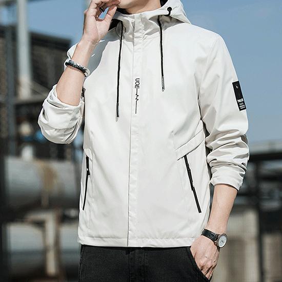 Мужская куртка весна и осень, корейская версия, свободная повседневная рабочая куртка, мужская куртка с капюшоном, модная мужская одежда