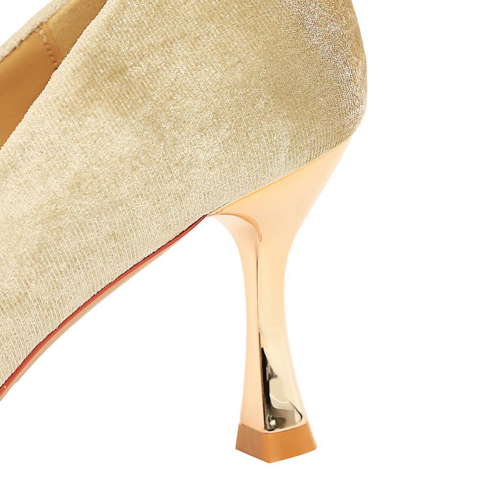 Модные банкетные туфли на высоком каблуке, замшевые одинарные туфли с острым носком и металлическим каблуком