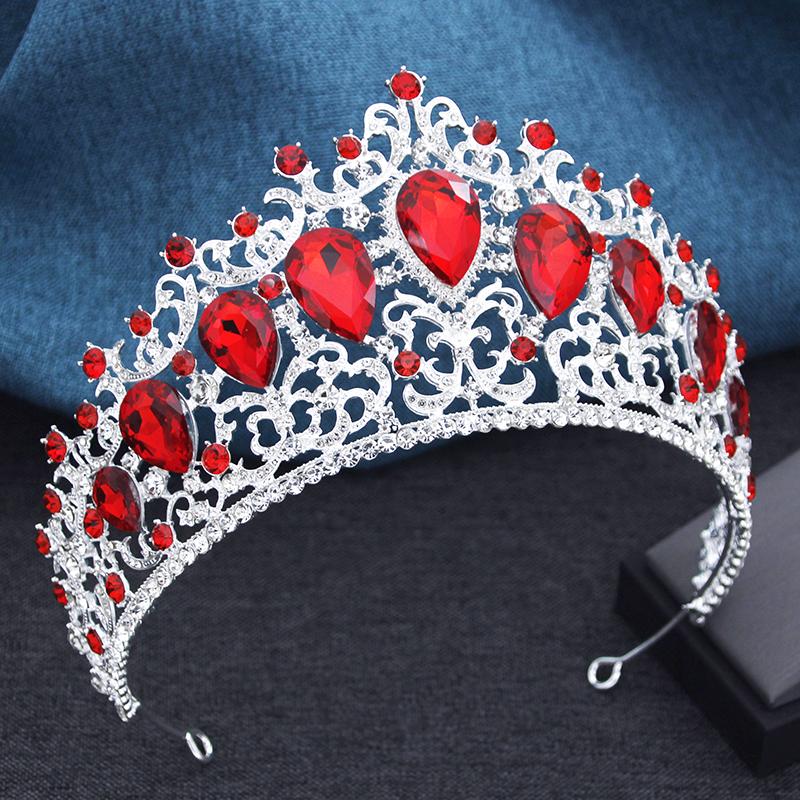 Big Crystal Bridal Crown Vintage Baroque Rhinestone Tiara Bride Headdress Wedding Party Diadem Jewelry Hair Accessories