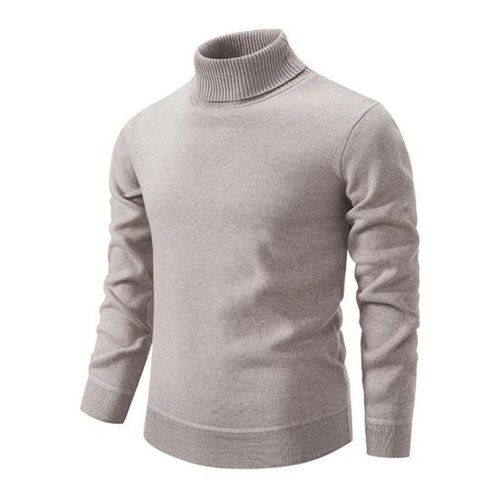 Men Turtleneck Sweater Slim Fit Knit High Neck Pullover Warm Winter Solid Color Rollneck Sweater for Daily Wear Work School Street