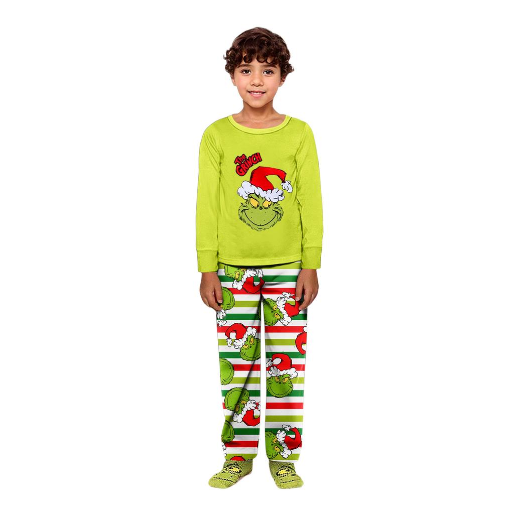 Parent-child Christmas Print Home Suit Long-sleeved Top And Pants