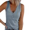 Summer Women's Vest Breasted Knitted Vest Solid Color V-neck Sleeveless Top Female