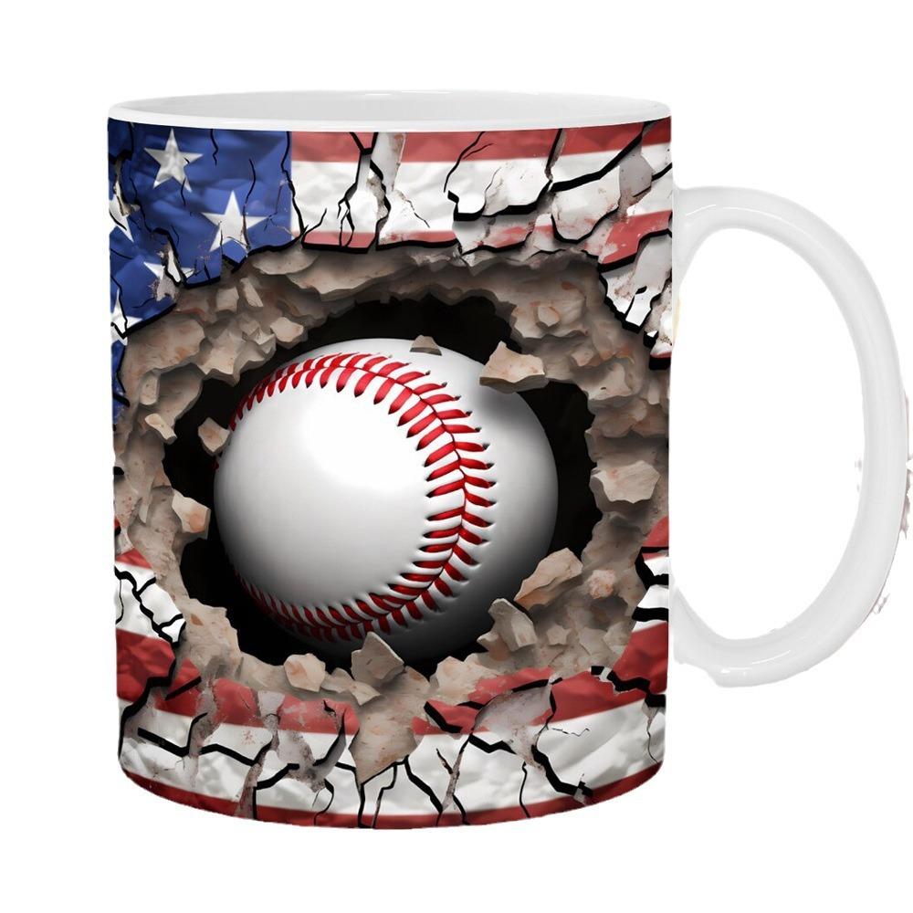 3D Football Hollow Wall Mug Ceramic Hot Fun Coffee Tea Mug Gift