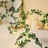 LED Green Rattan Copper Wire Light String DIY Simulation Garland Wedding Festival Decoration Flashing Light String