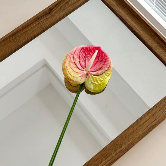 Искусственный цветок антуриума 24,4 дюйма, реалистичный, для DIY свадебных букетов, цветочных композиций, центрального украшения на девичник