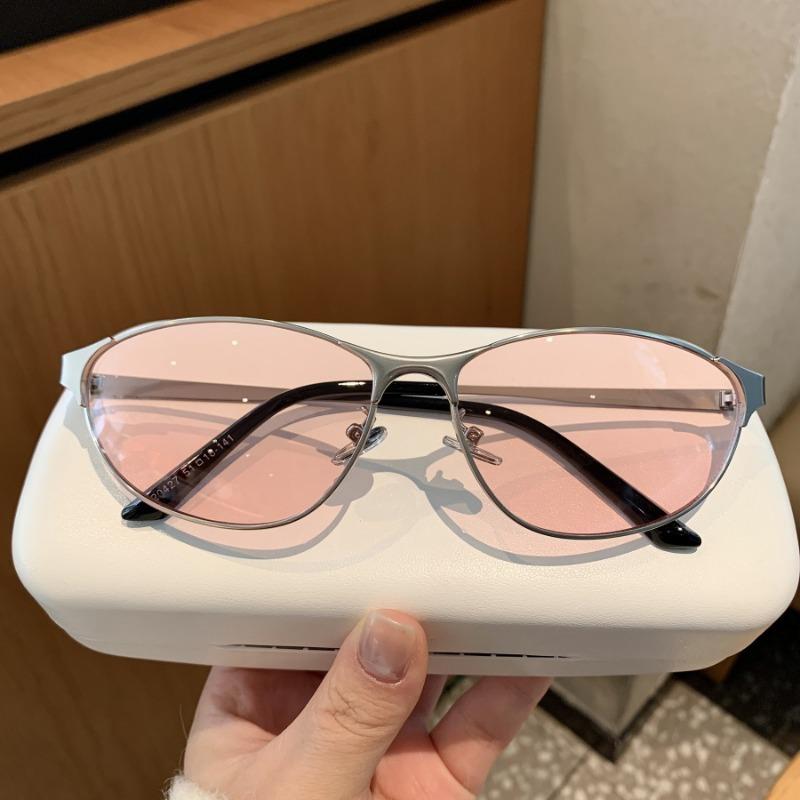 New Metal Silver Edged Cat Eye Sunglasses Women Outdoor Sports UV400 Protection Goggles Gafas De Sol Fashion Eyewear