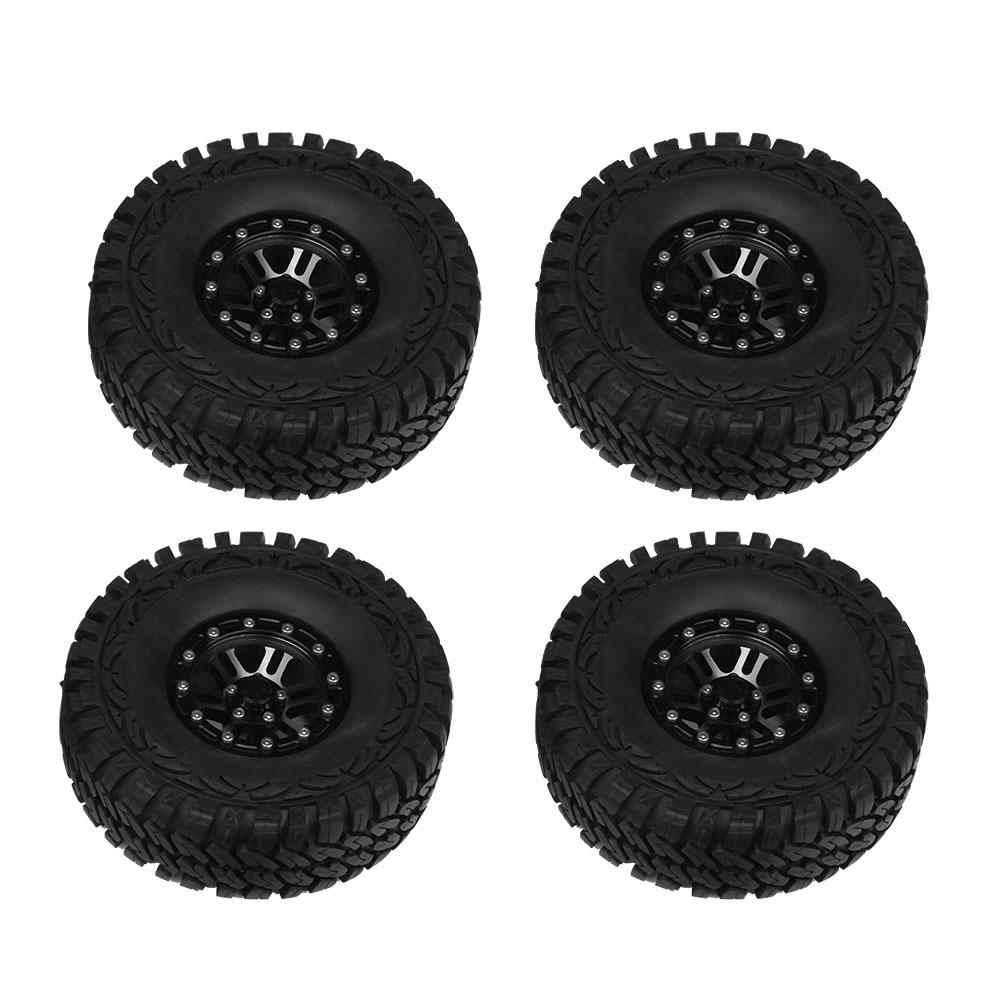 4pcsset 1:10 Crawler Tires Rubber Tyres Metal Hubs RC Accessory Remote Control Car Part