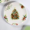 1pcs Christmas Tree Ceramic Plate Tableware Glazed Color Snack Dessert Dishes Bowl Elk Pattern Coffee Mug Kitchen Dinner Plates