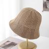 Korean thin hollow breathable knitted bucket hat women's summer new versatile simple face small sunshade basin hat