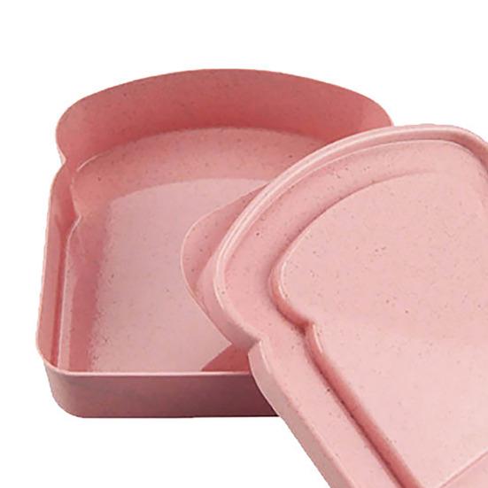 Ланч-бокс в форме тоста, пластиковый контейнер для сэндвичей, хлебница с надежной крышкой, герметичный переносной контейнер для еды для школы, офиса, пикника