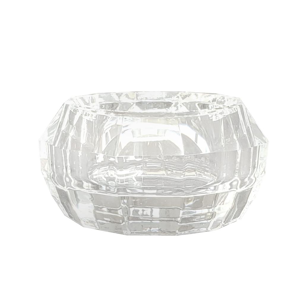 Crown Buddhist Altar Candle Holder, 2.5 inches, Clear Crystal, Stylish, Modern Buddhist Altar Accessories