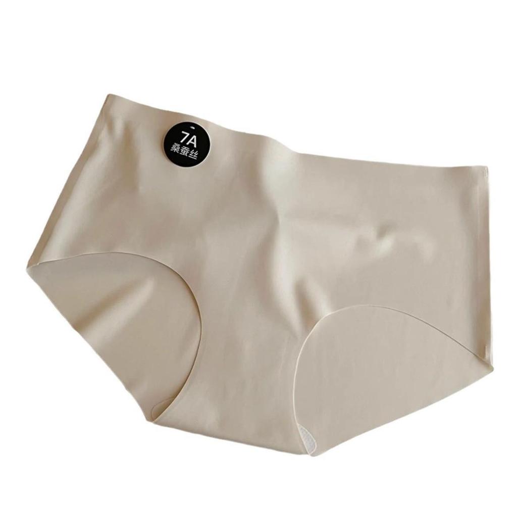 7A Mulberry Silk Mid-Waist Seamless Panties for Women - Comfortable Yoga and Fitness Briefs