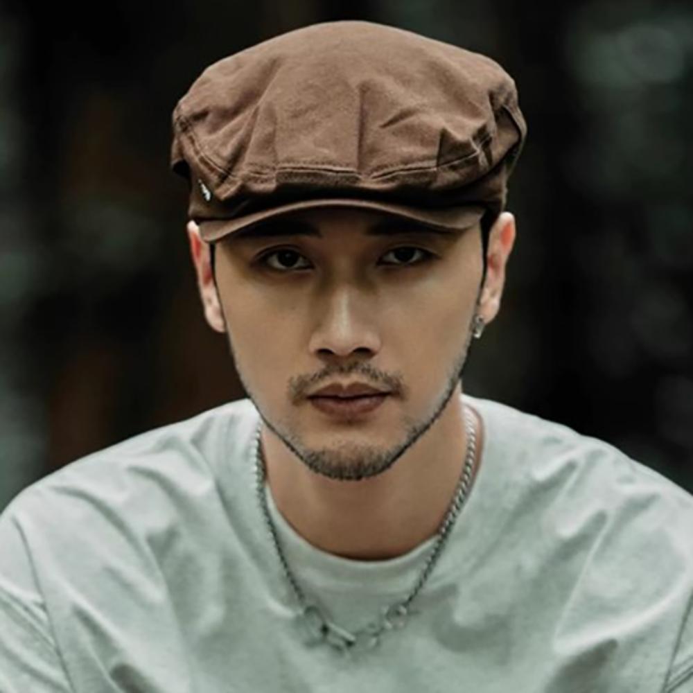 British Style Newsboy Flat Cap Pure Color Retro Painter Hat Embroider Letter Hat Male Famale