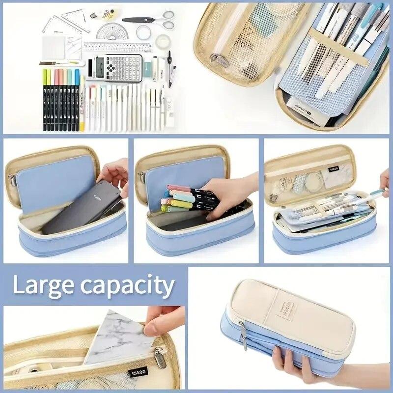 Милый складной пенал большой емкости, сумка для карандашей, держатель для ручек, канцелярские принадлежности, органайзер для стола, каваи, школьные принадлежности для студентов