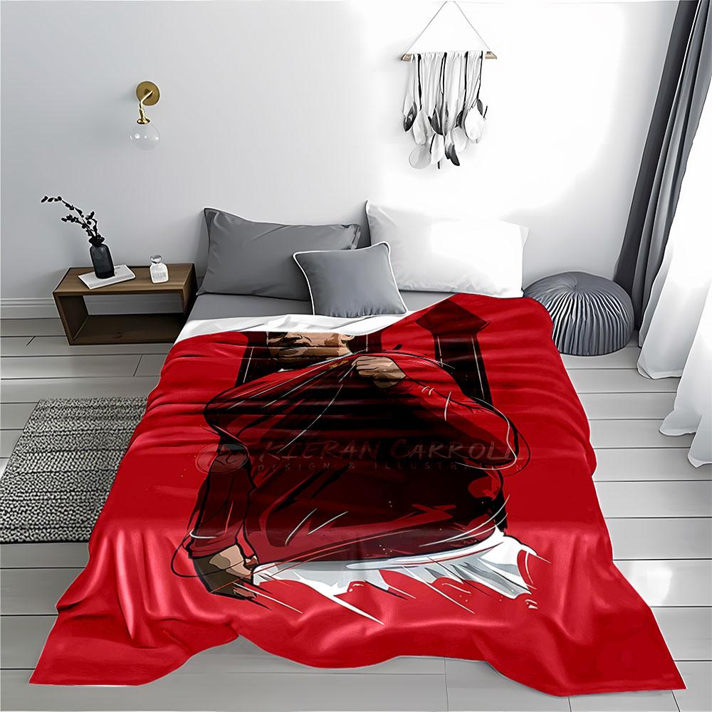 Red Passion Soccer Art Blanket for all seasons blanket lunch break throw gift