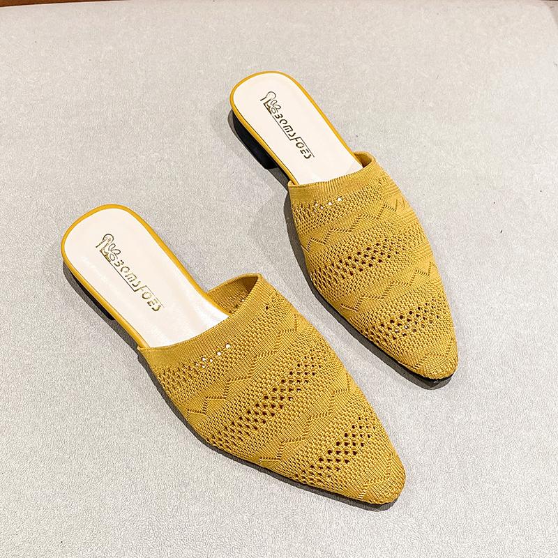 Fashion Women's Shoes Outdoor Fashion Women Slippers Female Square Toe Shallow Low-heel Casual Footwear Comfortable Sandals Slides