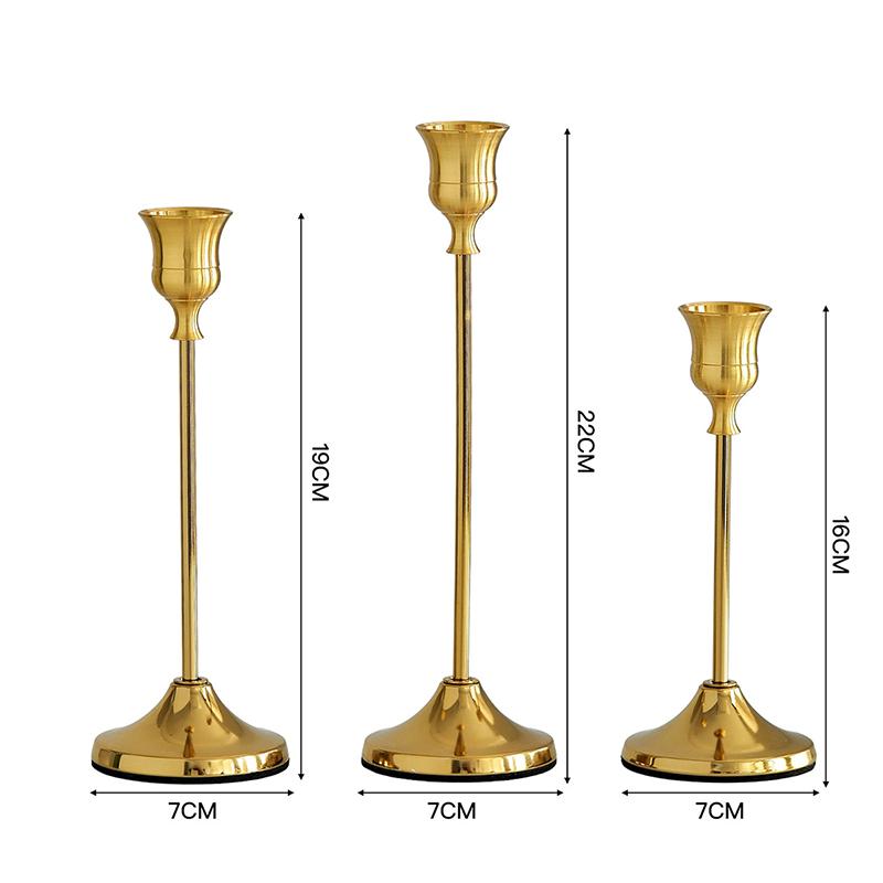 Vintage Elegant Metal Aluminum Tabletop Candle Holders Electroplated Candle Holder For Wedding Anniversary Christmas Decorations