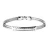 [R5112] - Silver 'Peaceful' Steel Bracelet - 70x60 Mm - 40x6 Mm