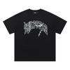 Cross-border new graffiti letter printing European and American street trendy brands loose and versatile casual men's and women's short-sleeved round