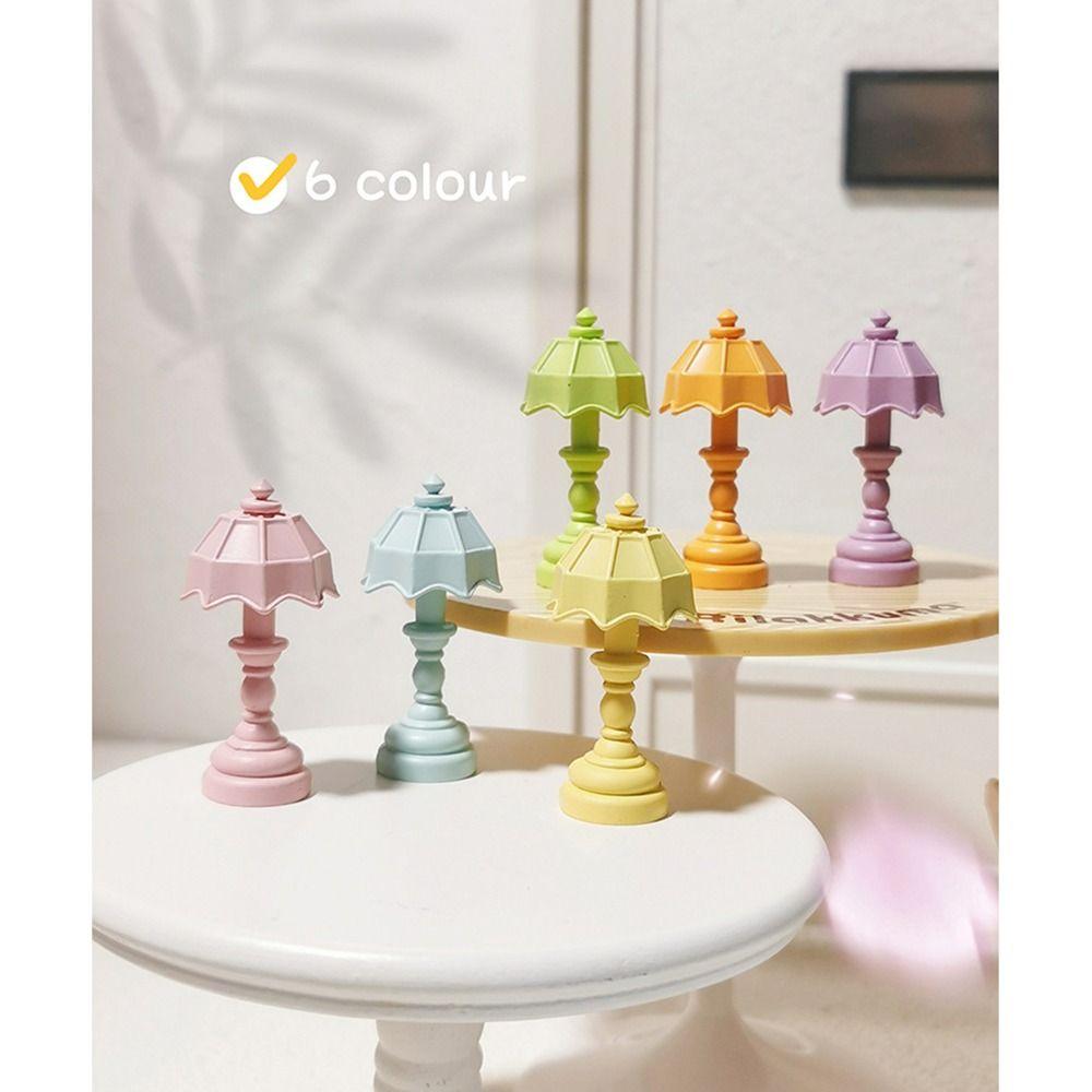 Colorful 1:12 Dollhouse Mini Desk Lamp Miniatures Dollhouse Accessories Trendy Table Lamp