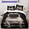3PC Custom Name Pug Portrait Name Bedding Set Duvet Cover Closure Includes 1 Duvet Cover & 2 Pillowcases for Bedroom