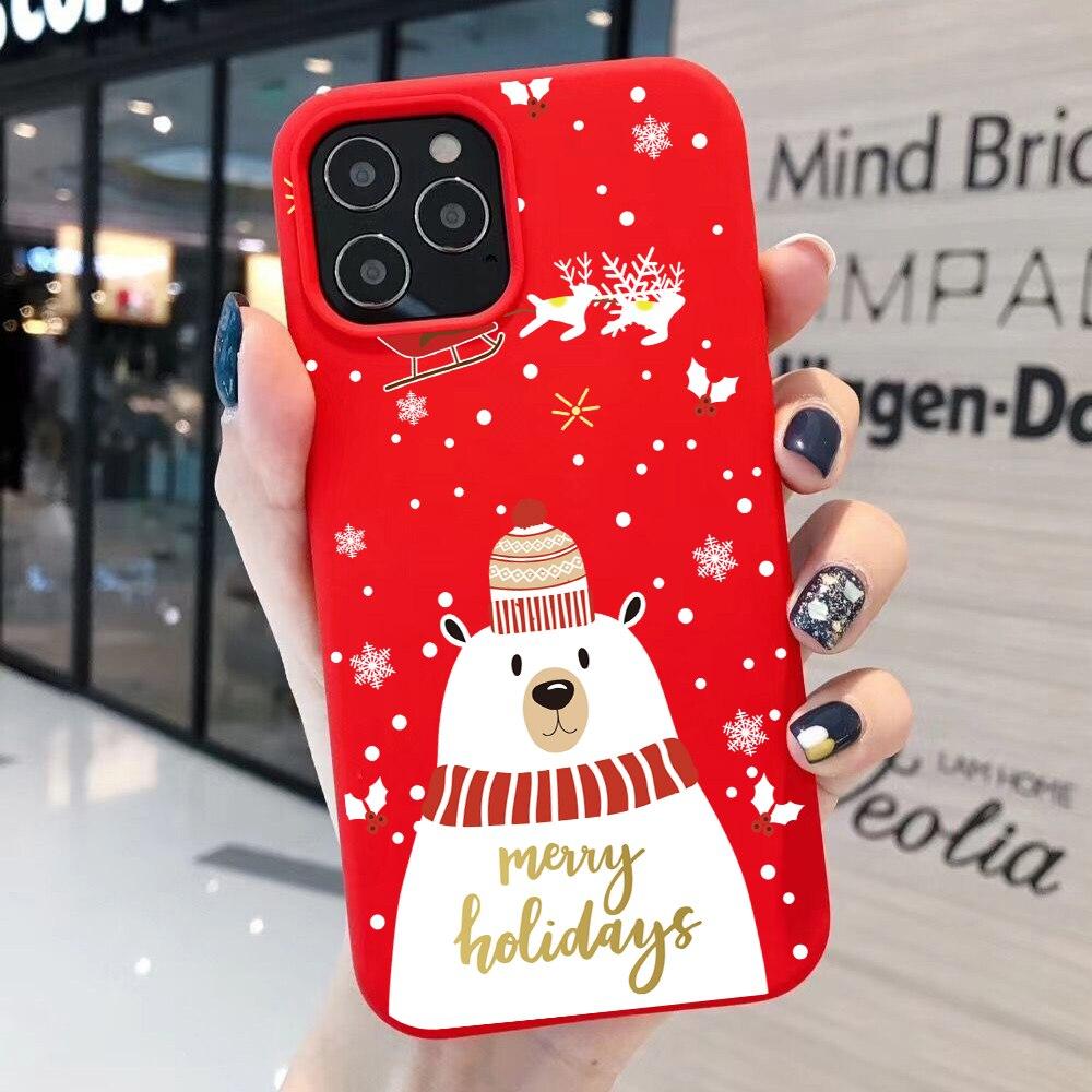 New Year Matte Case For iPhone 18 12 11 Pro Max 7 8 Plus X Xr Xs SE20 13 6S Christmas Gift Santa Claus Silicone Phone Cover Coque