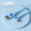 Зарядный кабель USB-Type-C 120 Вт 6 А, суперзарядный кабель для передачи данных, изогнутая головка 90 ° для быстрой передачи данных для игр Xiaomi Huawei