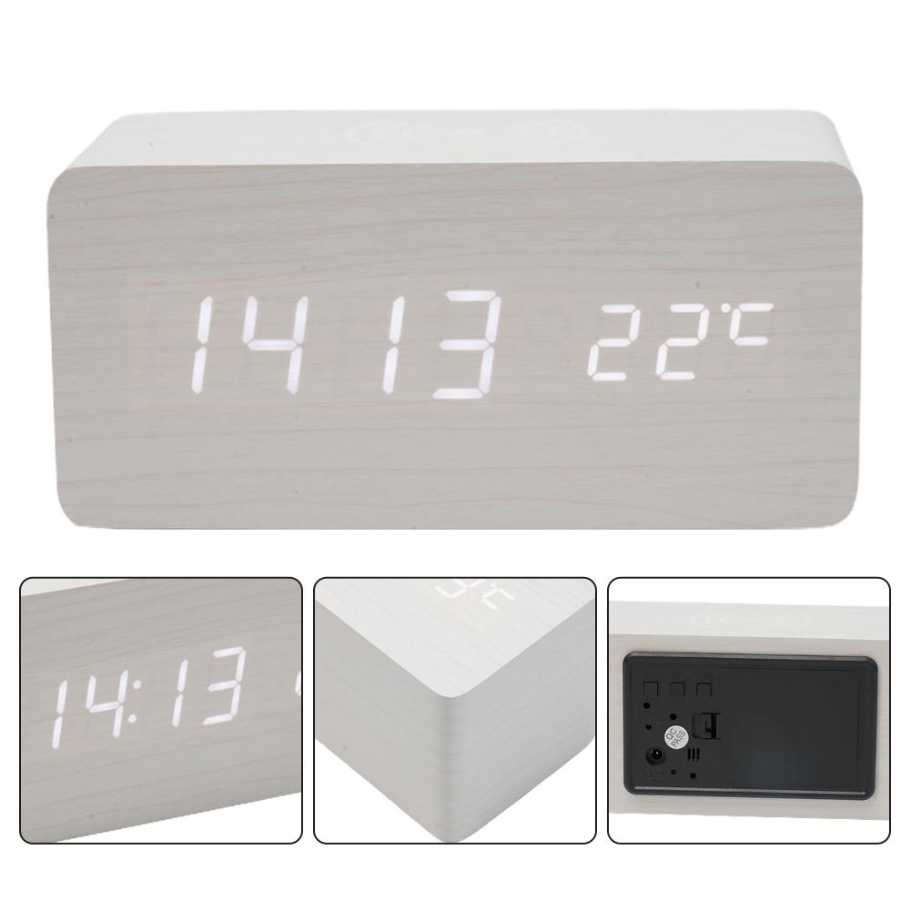 Офисные часы с беспроводной зарядкой, переключатель на 12/24 часа, 185*85*87 мм