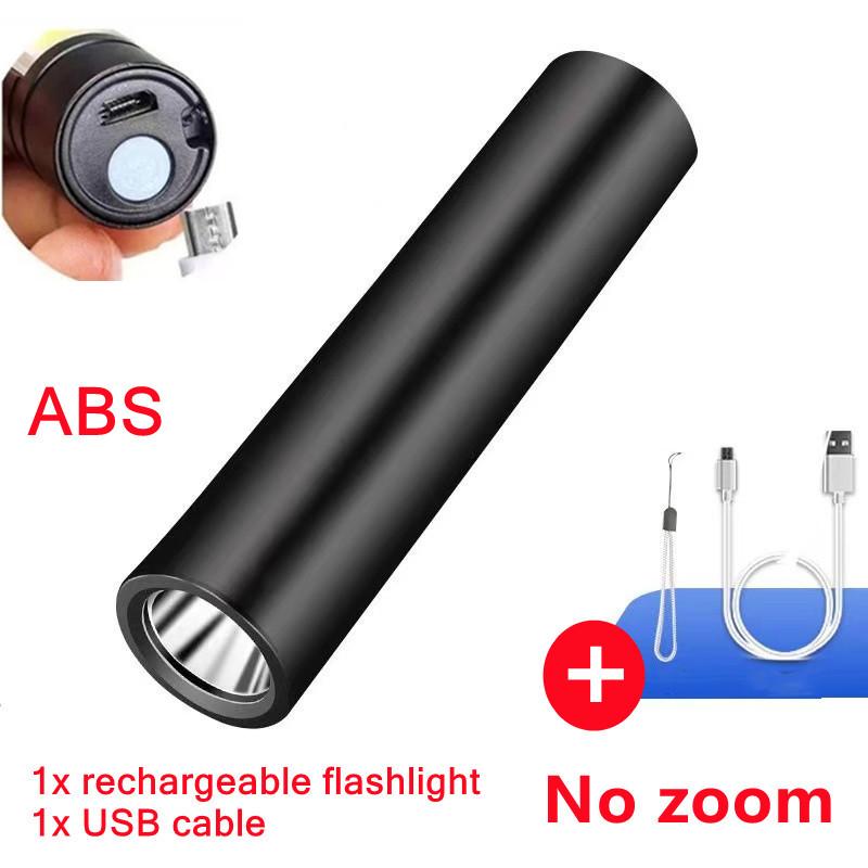 Portable LED Flashlight XPE COB Flashlight with 3 Modes Rechargeable Zoom Flashlight Light Waterproof Camping Light