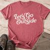 Lets Go Outside Shirt, Vintage Retro Typography Tee, Outdoorsy Quote T-Shirt
