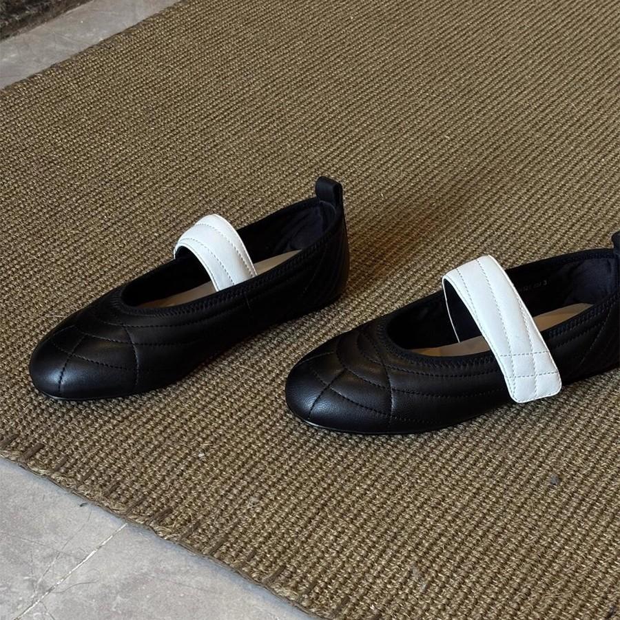 Модная ретро обувь на плоской подошве для женщин Весна и Осень 2025 Новые туфли Мэри Джейн с круглым носком Женская французская повседневная спортивная обувь для женщин