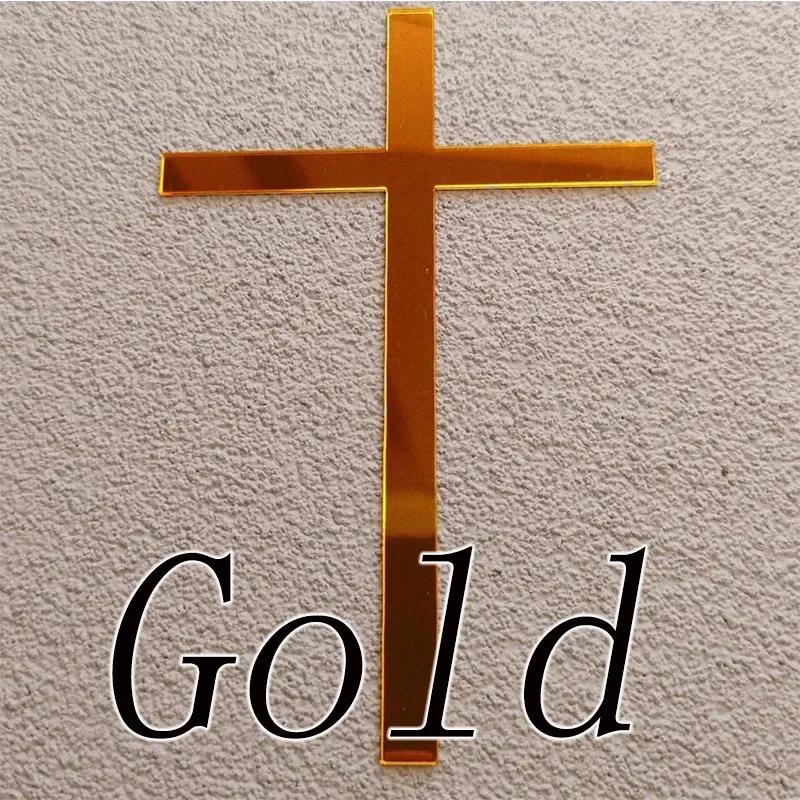 Happy Christening Cross Cake Topper Acrylic Decorations God Bless Party for Baking Supplies
