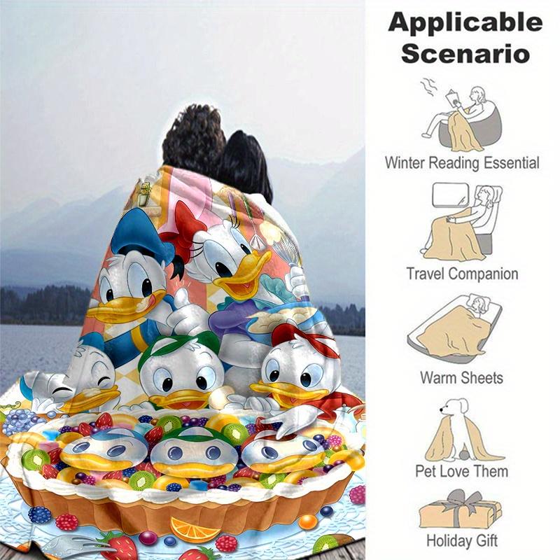 1pc, Donald Duck (1) Cozy Flannel Throw Blanket Perfect Gift for Bedroom, Living Room, Travel, Camping, Car