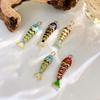 Carp Brass Colorful Small Koi 3D Drip Oil  Fish Bag Pendant Plated Enamel Fish Charms  Bracelet