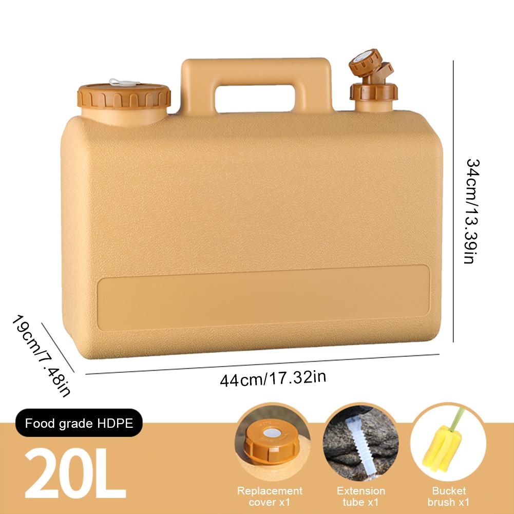 20L Camping Water Bucket Big Capacity Portable Drinking Water Canister with Faucet No Leakage for Outdoor Travel Driving Hiking