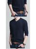 Мужской шерстяной свитер с длинными рукавами и V-образным вырезом в корейском стиле, повседневный, облегающий