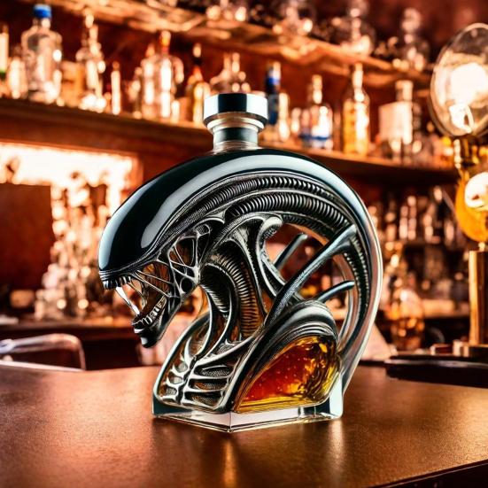 Бутылка виски Уникальная инопланетная форма Стеклянный винный декантер Многофункциональный контейнер для напитков для виски вина пива