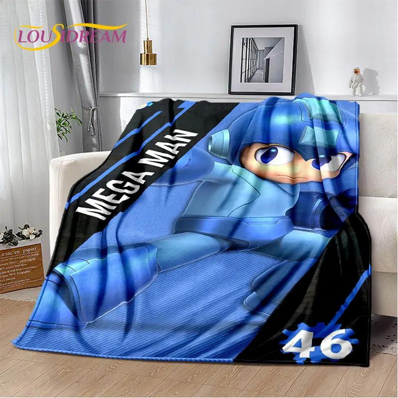 Мягкое плюшевое одеяло с игрой Rockman Megaman, фланелевое одеяло для гостиной, спальни, кровати, дивана, чехол для пикника, детское одеяло