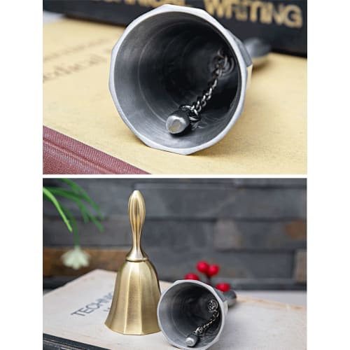 VIEAURA Antique-Style Dinner Bell, Call Bell, Tabletop Bell for Restaurants, Hotels, Cafes, Reception, Orders, Hand Bell, Call Bell, Interior Decorati