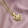 Elegant Mother's Day Gift MaMa Letter Name Stainless Steel Chain Necklaces Copper Cubic Zirconia Pendant Jewelry for Women