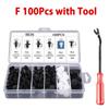 Auto Fastener Clip Mixed Car Body Push Retainer Pin Rivet Bumper Door Trim Panel Fastener Kit Car Clip 100 Box /Bag packaging