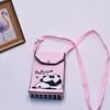 Women Cartoon Knitted Handheld Outdoor Crossbody Bag Leisure Cute Inclined Shoulder Bags Snap Button Mobile Phone Bags